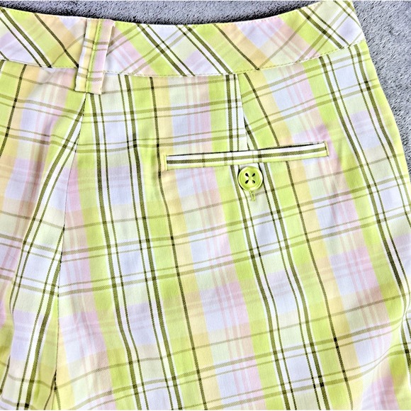 EP Pro NY Women's 8 Green Pink Plaid Golf Shorts Preppy Athletic Outdoors Tennis - Picture 4 of 10
